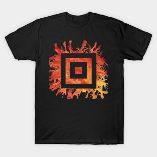 Red orange square spatter T-Shirt